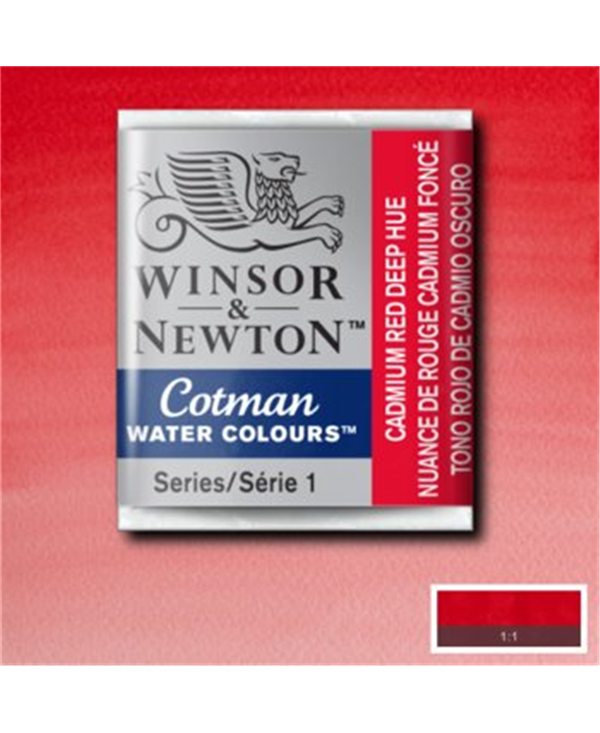 WINSOR & NEWTON - Acquerello Cotman 1/2 Godet Rosso di Cadmio Scuro 098 -  Pat 25