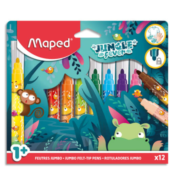 MAPED - Pennarelli jumbo Jungle Fever 12 pezzi